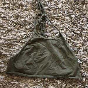 Olive green crop top